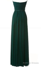 Wonderful Hunter Green Chiffon Ruffle Sweetheart Floor Length Empire Bridesmaid Dresses